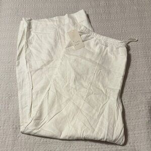 Women’s High-Rise Wide Leg Linen Pull-On Pants